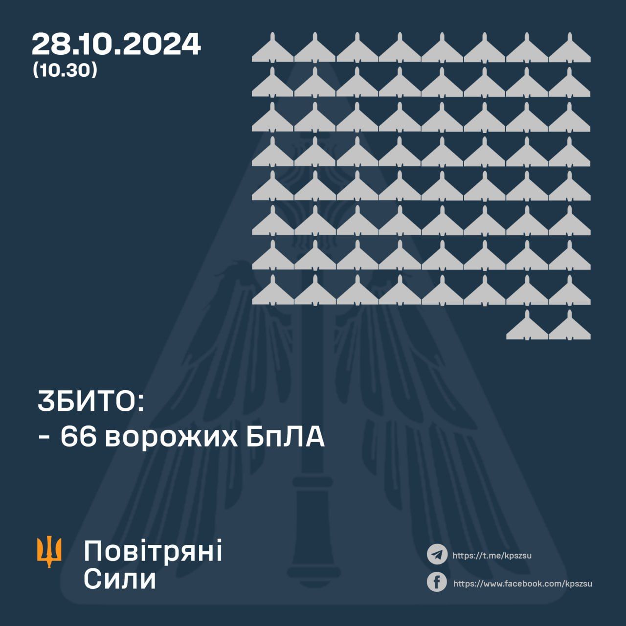 Атака Шахедів 28 жовтня: окупанти запустили 100 дронів, яким був результат роботи ППО 1