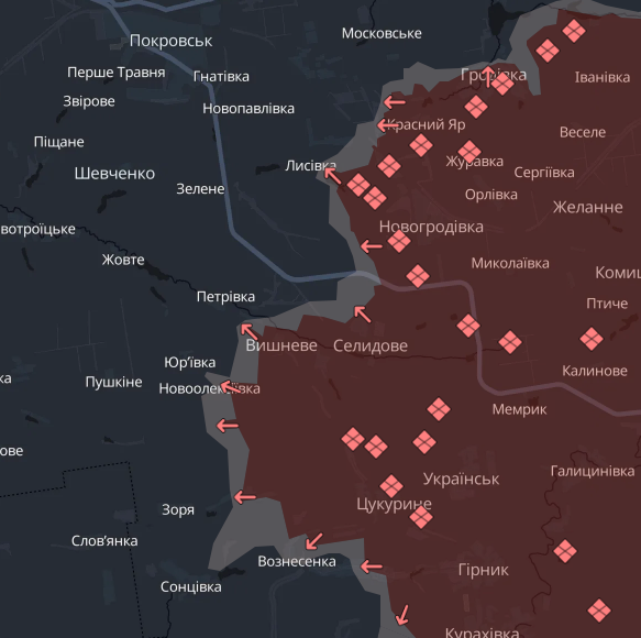 DeepState: росіяни просунулись на Торецькому та Курахівському напрямку Донеччини 1