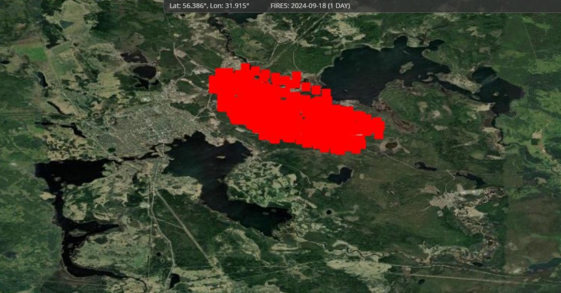 Взрыв в РФ, Торопец, пожар, 18 сентября, FIRMS
