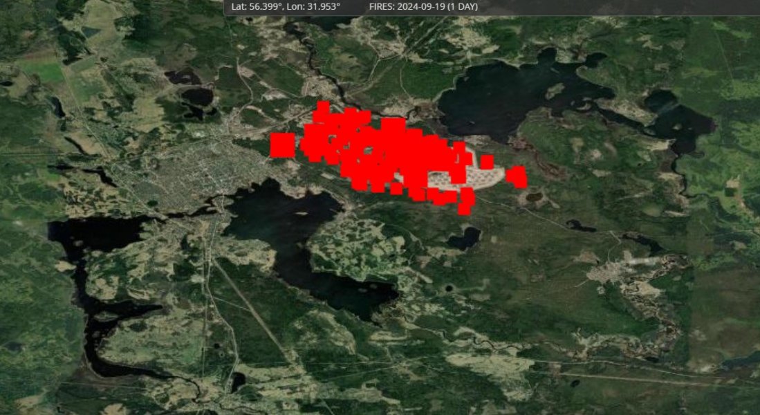 Взрыв в РФ, Торопец, пожар, 19 сентября, FIRMS