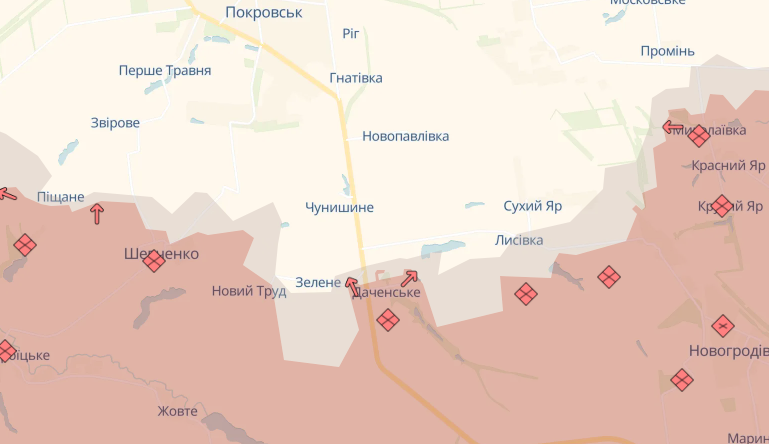 Росія окупувала Даченське і Новий Труд - Deepstatemap